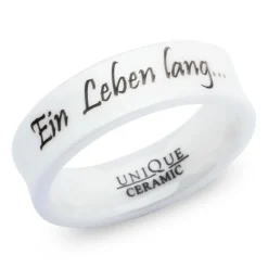 Weisse Trauringe Keramik Lasergravur 7mm KR0013lg
