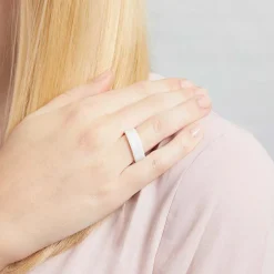 Weisse Trauringe Keramik Lasergravur 7mm KR0013lg