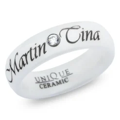 Weisser Keramikring Lasergravur 6mm poliert KR0010czlge