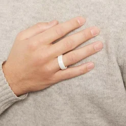 Weisser Keramikring 8mm matt, Kanten poliert KR0015SL