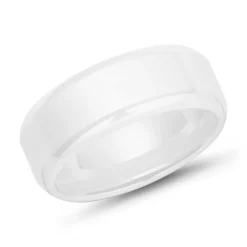 Weisser Keramikring 8mm matt, Kanten poliert KR0015SL