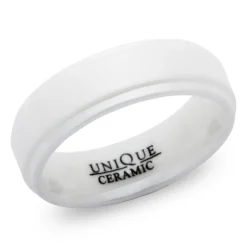 Weisser Keramikring 7mm matt, Kanten poliert KR0014SL