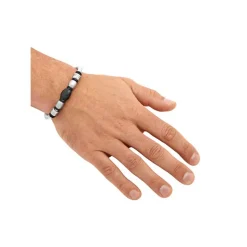 Weisses Lederarmband Edelstahlverschluss LB0030