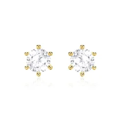 Weißtopas Ohrstecker für Damen aus 14 Karat Gelbgold BDE0028WT-14KGSL