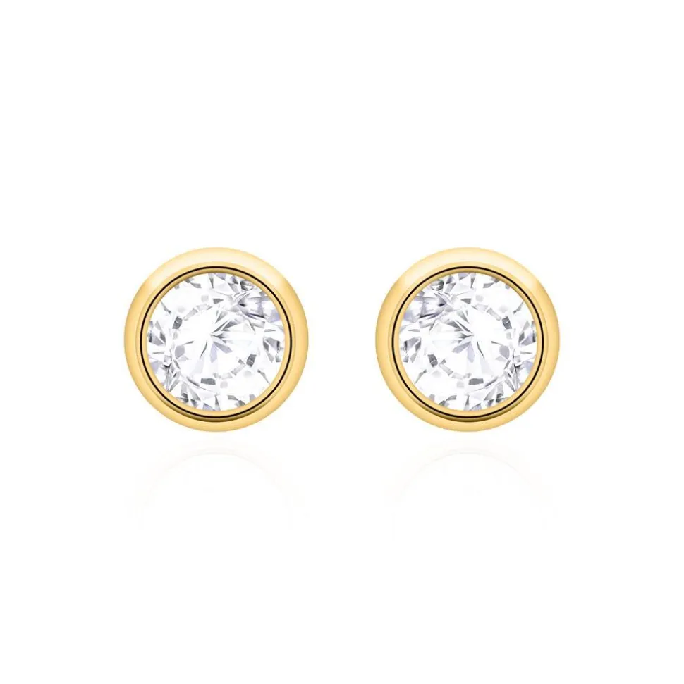 Weißtopas Ohrstecker für Damen aus 585er Gold BDE0034WT-14KGSL