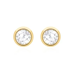 Weißtopas Ohrstecker für Damen aus 585er Gold BDE0034WT-14KGSL