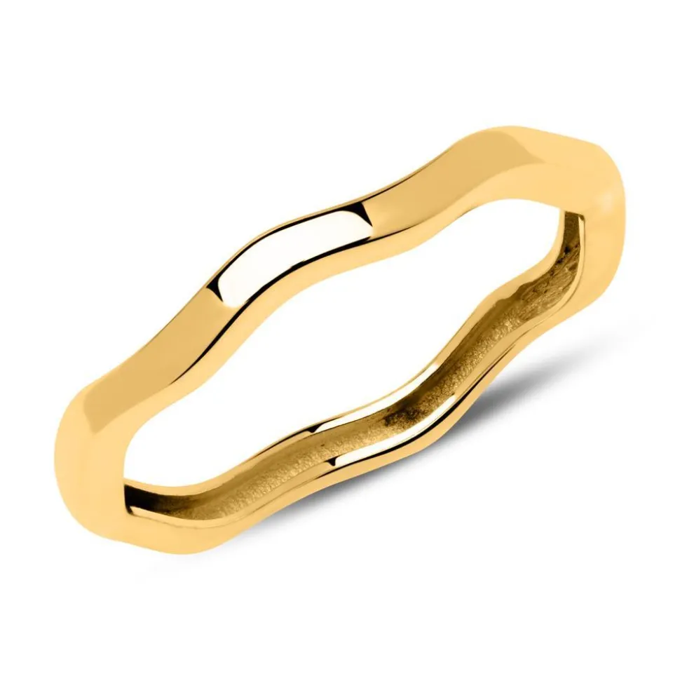 Wellenförmiger Ring aus 8-karätigem Gold GR0169