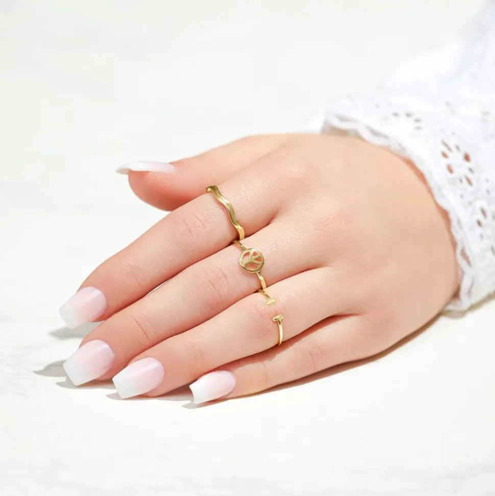 Wellenförmiger Ring aus 8-karätigem Gold GR0169