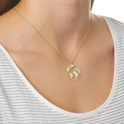 Weltkette aus vergoldetem Sterlingsilber LSN0007