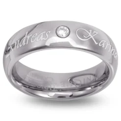 Wolframring Lasergravur Zirkonia robust TUR0008czlge