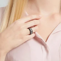 Wolframring poliert zweifarbig Zirkonia TUR0042czSL