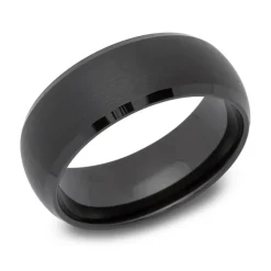 Wolframring schwarz, runde Oberfläche TUR0049SL