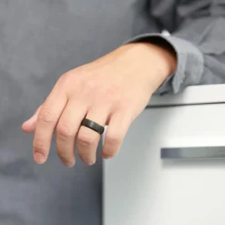 Wolframring schwarz, runde Oberfläche TUR0049SL