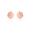 Würfel Ohrstecker aus rosévergoldetem 925er Silber SE0935