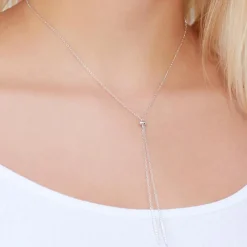 Y-förmige Kette 925er Silber Zirkonia SN0316