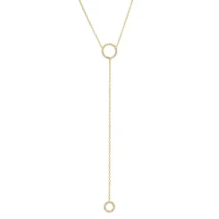 Y-Halskette aus 925er Silber vergoldet mit Zirkonia SN0389