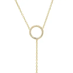 Y-Halskette aus 925er Silber vergoldet mit Zirkonia SN0389