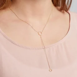 Y-Halskette aus 925er Silber vergoldet mit Zirkonia SN0389