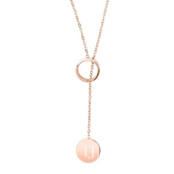 Y-Halskette aus rosévergoldetem Edelstahl, gravierbar N5103SL