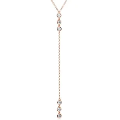Y-Kette aus rosévergoldetem 925er Silber mit Zirkonia SN0514