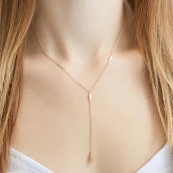 Y-Kette aus vergoldetem Sterlingsilber SN0484