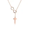 Y-Kette 925er Silber Roségold Kreuz Infinity SN0371