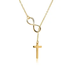 Y-Kette Sterlingsilber vergoldet Kreuz Infinity SN0370