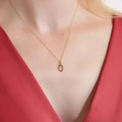 Zahlanhänger 0 aus 585er Gold mit bunten Saphiren BDP0064-14KGSL