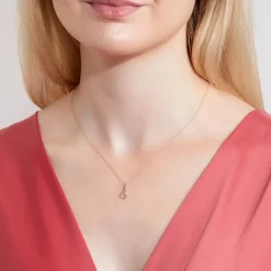 Zahlenanhänger 4 aus 14 Karat Gold mit Saphiren BDP0058-14KGSL