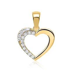 Zierlicher 333er Gold Herz Anhänger mit Zirkonia GP0222SL
