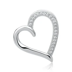 Zirkonia besetzter Anhänger Silber Herz SP0759SL