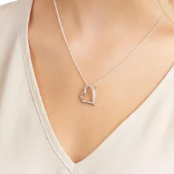 Zirkonia besetzter Anhänger Silber Herz SP0759SL