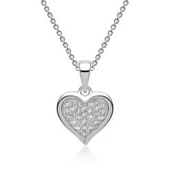 Zirkonia Kette mit Herzanhänger 925er Silber SP0749SLK