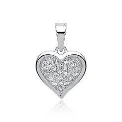 Zirkonia Kette mit Herzanhänger 925er Silber SP0749SLK