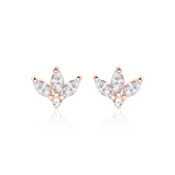 Zirkoniabesetzte Ohrstecker aus 925er Silber, rosé SE1066-R