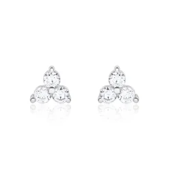 Zirkoniabesetzte Ohrstecker für Damen aus 925er Silber SE1064