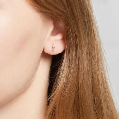 Zirkoniabesetzte Ohrstecker aus 925er Silber, vergoldet SE1062-G