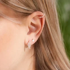 Zirkoniabesetzte Ohrstecker aus 925er Silber, rosé SE1070-R