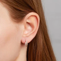 Zirkoniabesetzte Ohrstecker aus 925er Silber, rosé SE1070-R