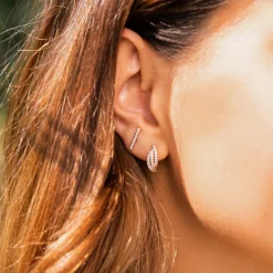 Zirkoniabesetzte Ohrstecker aus 925er Silber, rosé SE1070-R