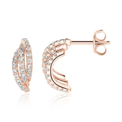 Zirkoniabesetzte Ohrstecker aus 925er Silber, rosé SE1070-R