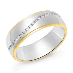 Zirkoniabesetzter Damenring aus 925er Silber, vergoldet R8608czSL