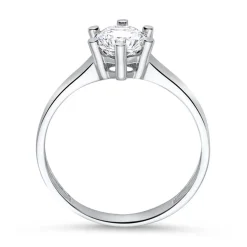 Zirkoniabesetzter Verlobungsring aus 375er Weißgold VR0525-W