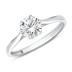 Zirkoniabesetzter Verlobungsring aus 375er Weißgold VR0463