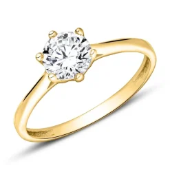 Zirkoniabesetzter Verlobungsring aus 9K Gold VR0464