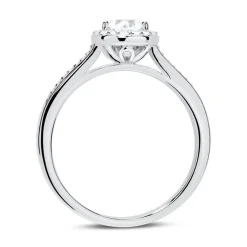 Zirkoniabesetzter Verlobungsring aus 925er Silber VR0304SL