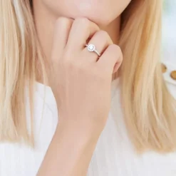 Zirkoniabesetzter Verlobungsring aus 925er Silber VR0304SL