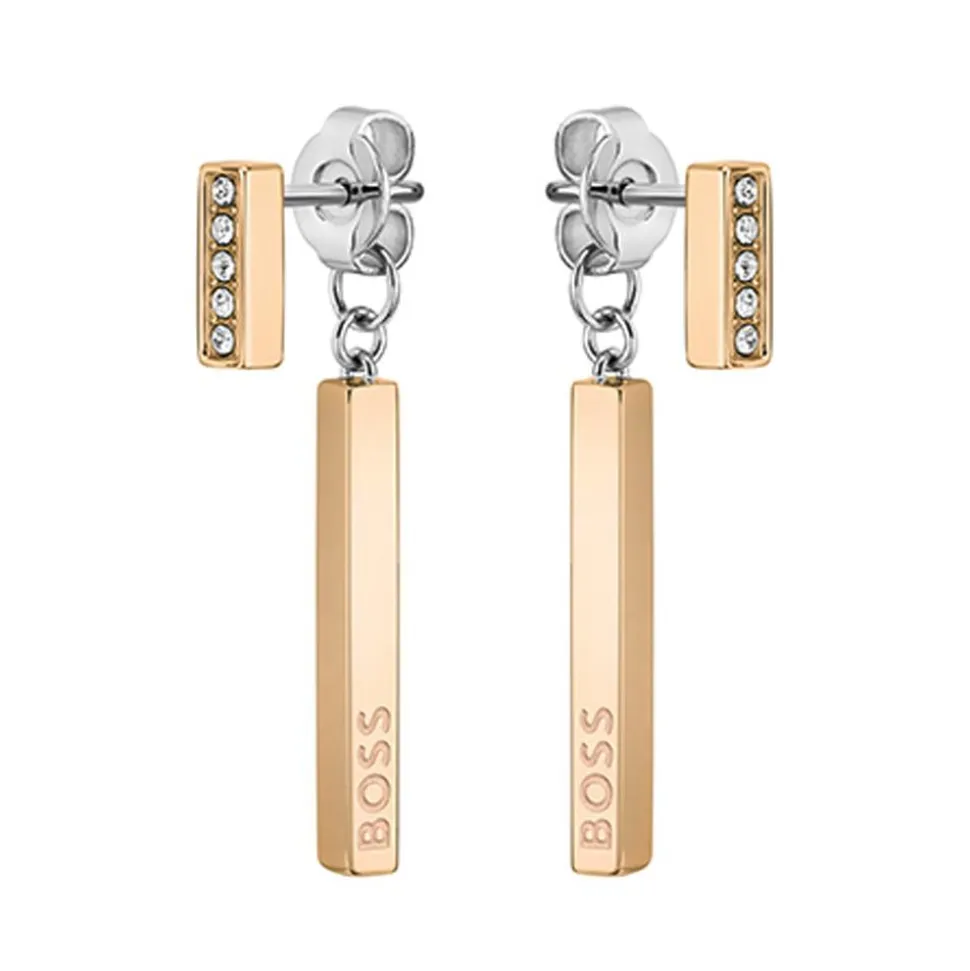 Zweifacher Damenohrstecker Saya aus Edelstahl, IP Rosé 1580283