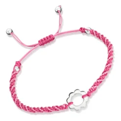 Zweifarbiges Textilarmband mit Silberelementen TXB0030