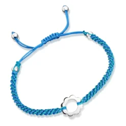 Zweifarbiges Textilarmband mit Silberelementen TXB0031